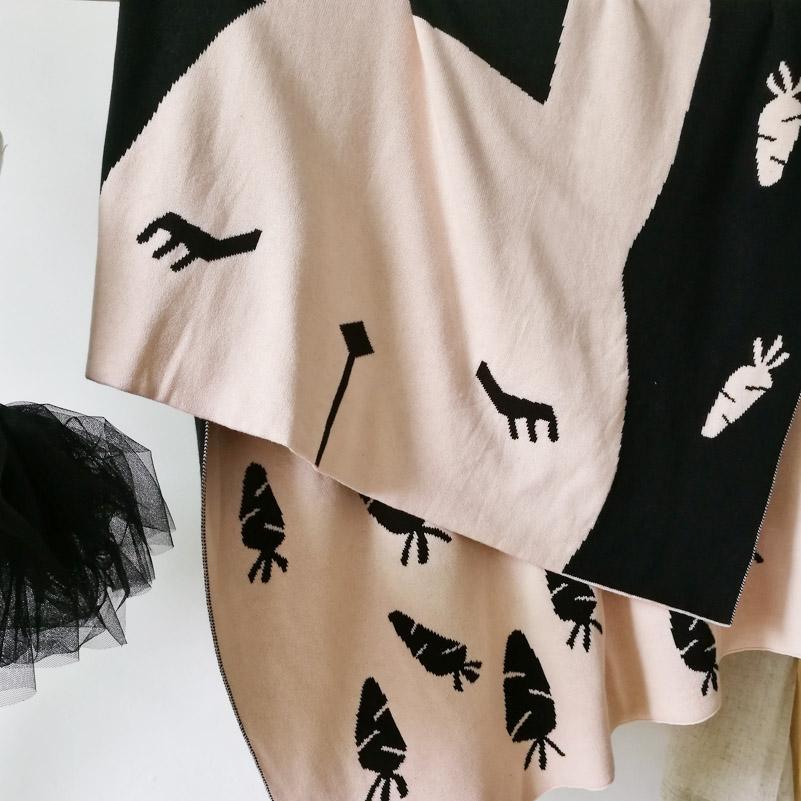 Pink Bunny Double Sided Cotton Blanket - Just Kidding Store