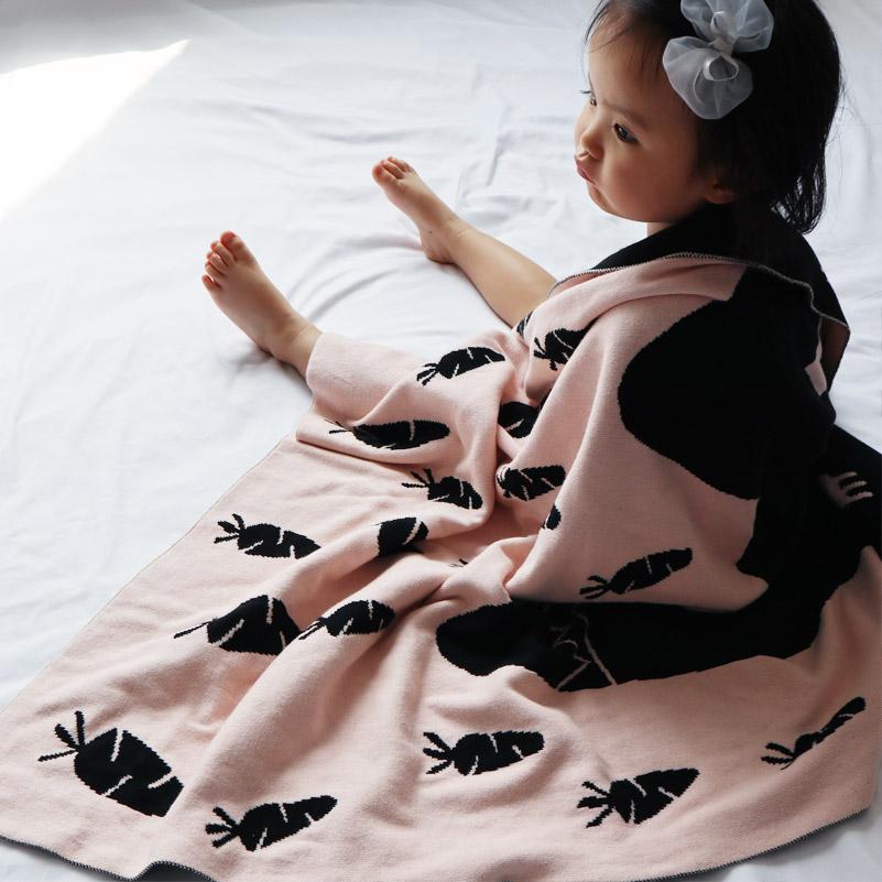 Pink Bunny Double Sided Cotton Blanket - Just Kidding Store