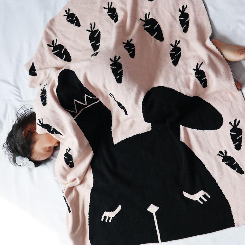 Pink Bunny Double Sided Cotton Blanket - Just Kidding Store