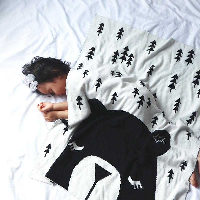 White Bear Double Sided Cotton Blanket - Just Kidding Store
