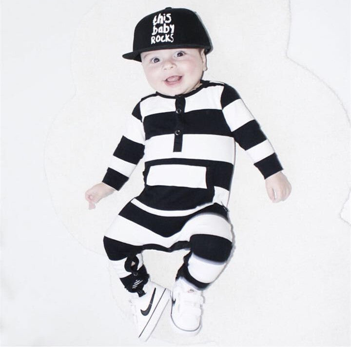Jailbird Trendy Baby and Toddlers Stripped Romper - Just Kidding Store
