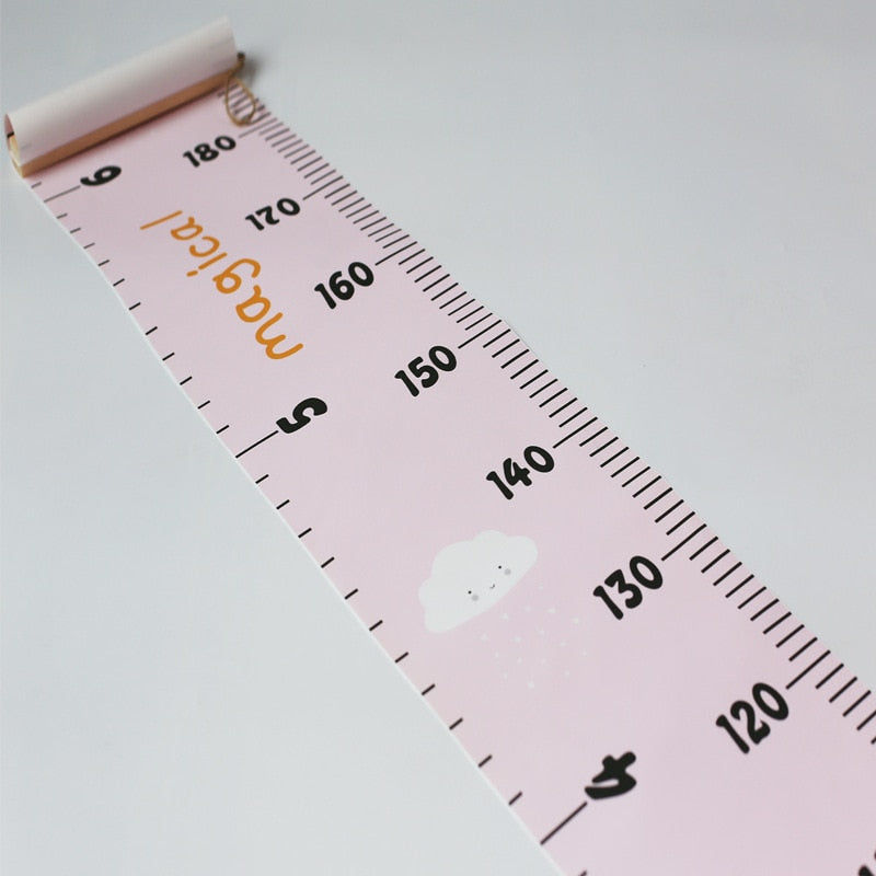 Pink Cloud Kids Growth Chart Height Measure Ruler - Just Kidding Store