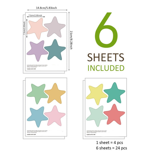 Colorful Pentagram Wall Stickers Pastel Stars Decal Just Kidding Store