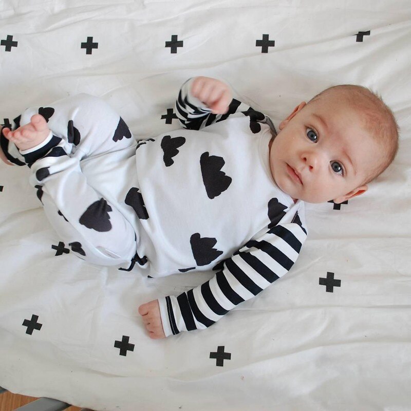 Black Clouds Baby Cotton Romper Trendy Sleepwear - Just Kidding Store