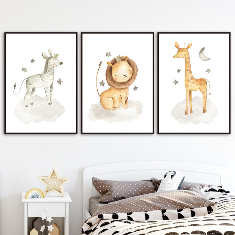 Wild Animals Canvas Paintings - Zebra, Rhino, Tiger, Elephant, Lion - Just Kidding Store