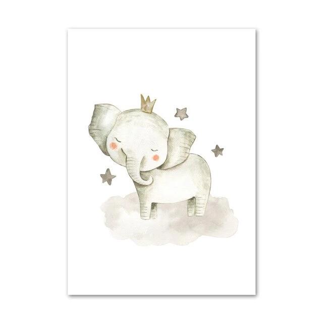 Wild Animals Canvas Paintings - Zebra, Rhino, Tiger, Elephant, Lion - Just Kidding Store