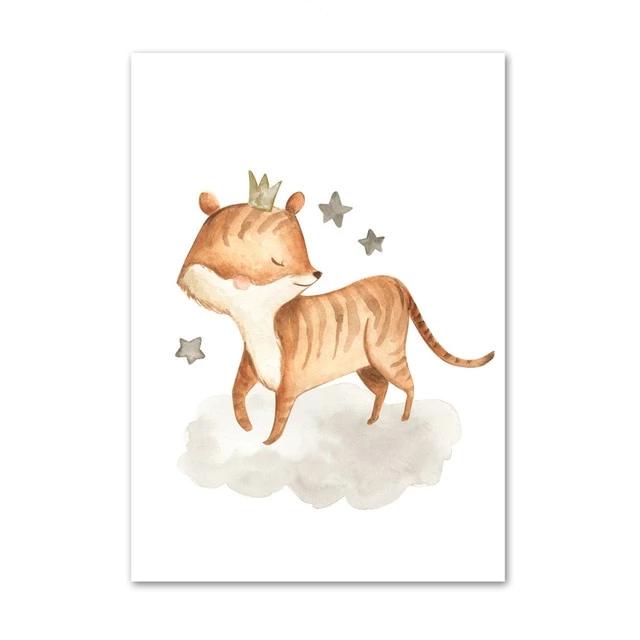 Wild Animals Canvas Paintings - Zebra, Rhino, Tiger, Elephant, Lion - Just Kidding Store