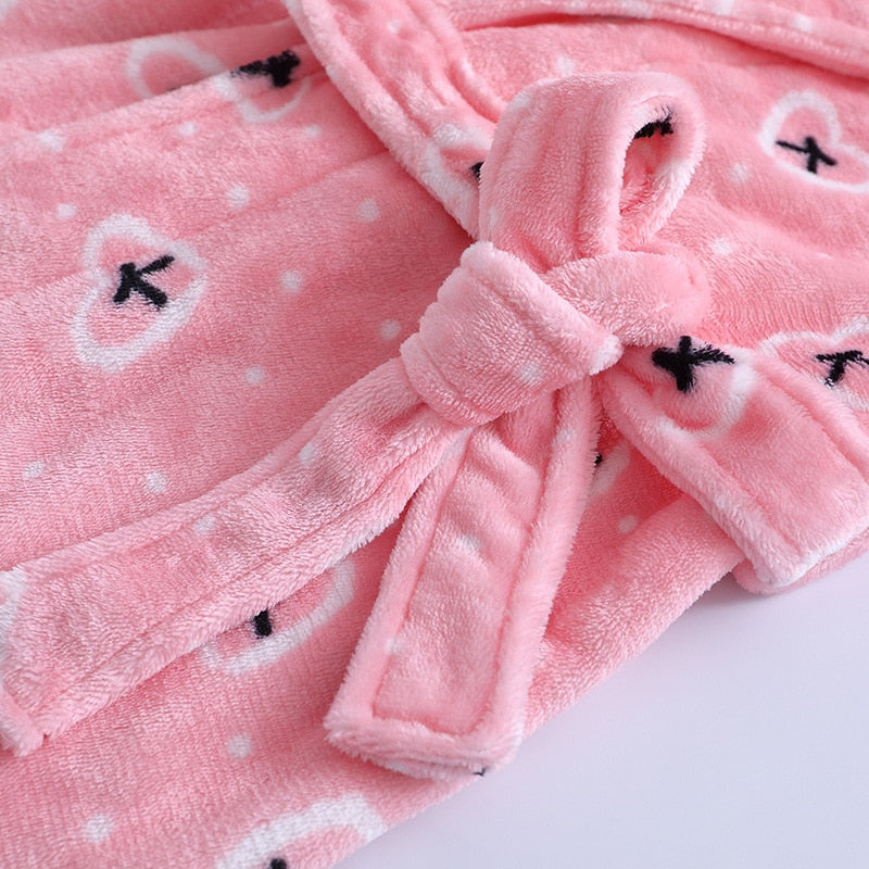 Long Flannel Bathrobe - Kids Dressing Gown - Just Kidding Store