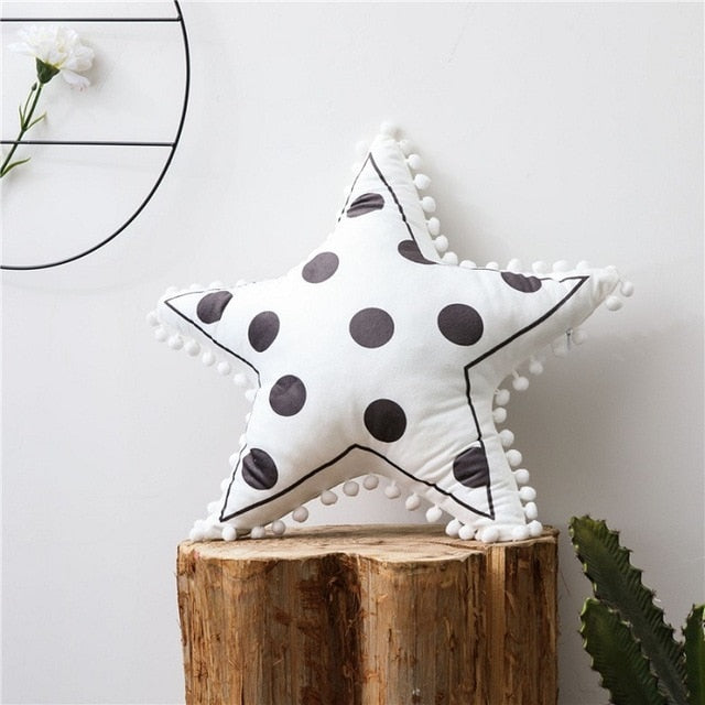Star Pom Pom Cushion Nordic Style Pillows - Just Kidding Store