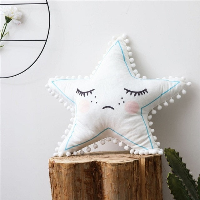 Star Pom Pom Cushion Nordic Style Pillows - Just Kidding Store