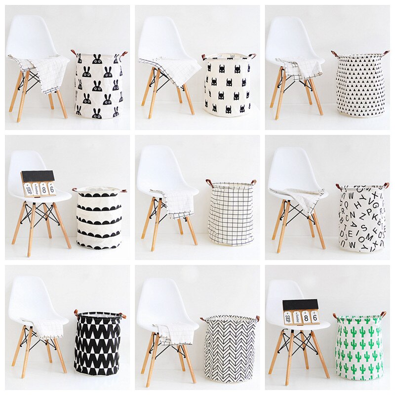 Monochrome Large Toy Storage Hamper Bags - Just Kidding Store