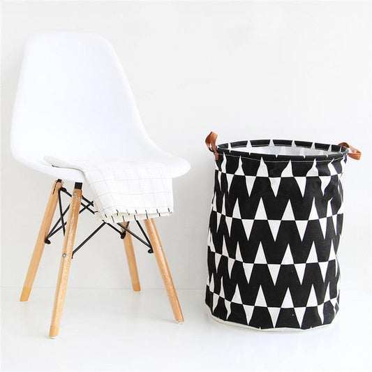 Monochrome Large Toy Storage Hamper Bag Laundry - Just Kidding Store