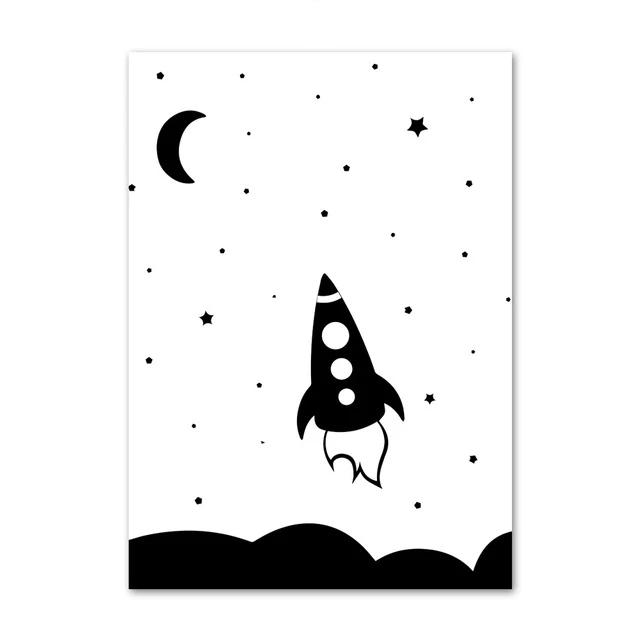 Adventure Inspiring Nordic Kids Monochrome Canvas Wall Art - Just Kidding Store