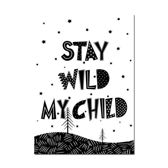 Adventure Inspiring Nordic Kids Monochrome Canvas Wall Art - Just Kidding Store