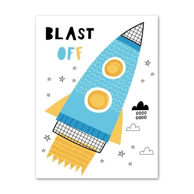 Nordic Style Kids Posters Space Series Wall Art - Just Kidding Store