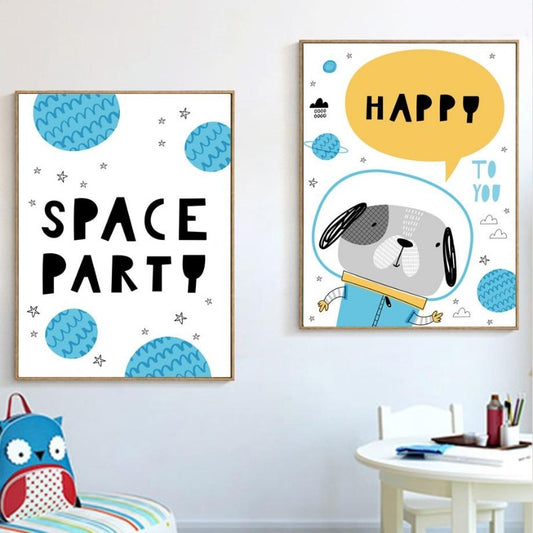 Nordic Style Kids Posters Space Series Wall Art - Just Kidding Store