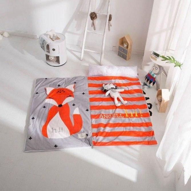 Kids Sleeping Bag With Pillow Red Fox Sleeping Envelope Just Kidding Store