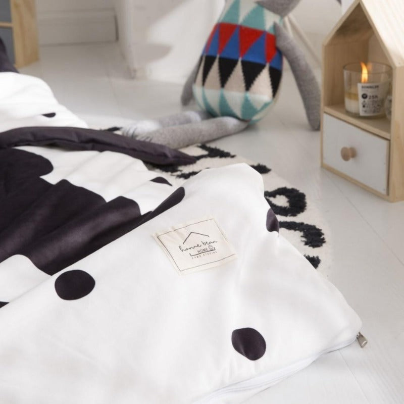 Kids Sleeping Bag With Pillow - Black Bunny Sleeping Envelope Just Kidding Store