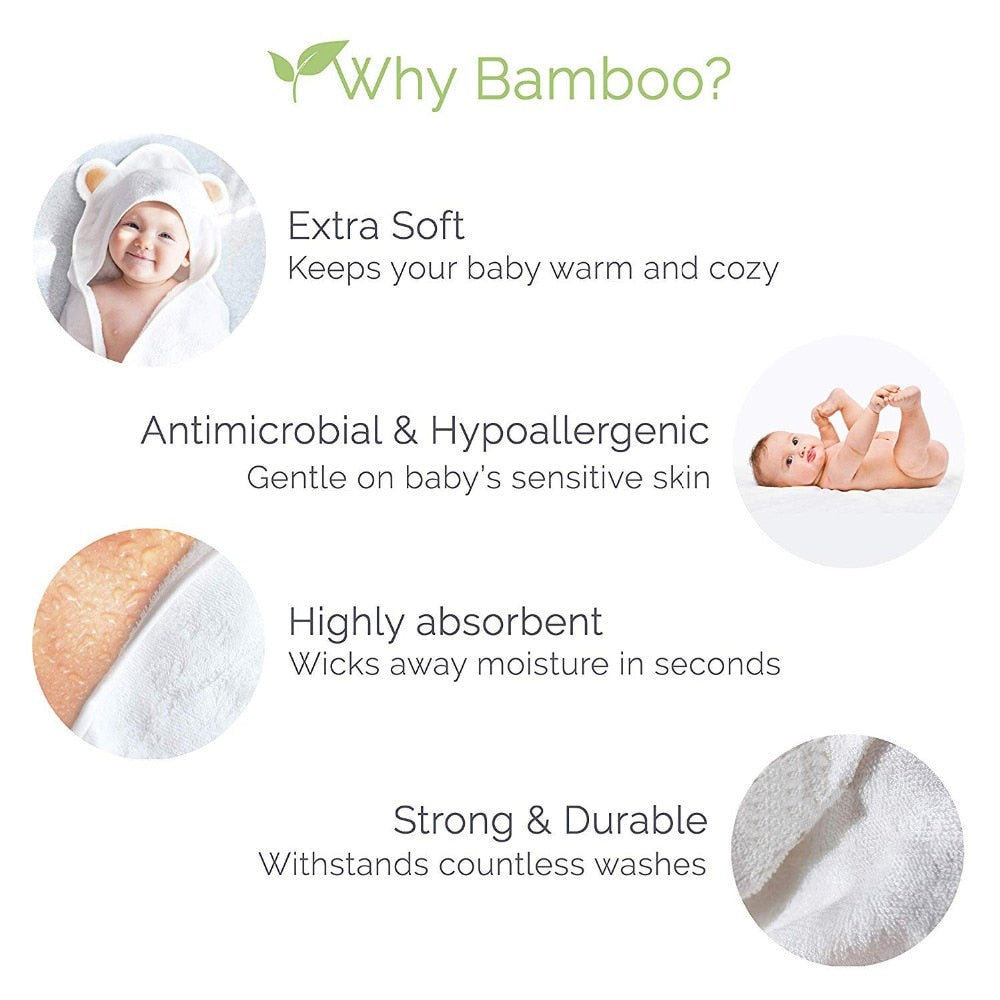 Organic Bamboo Hooded Towel Baby Toddler Little Bear Bath Wrap Just Kidding Store