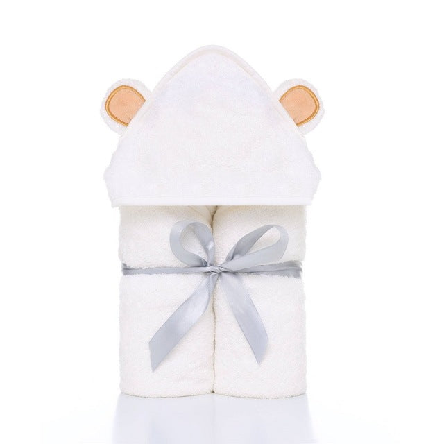 Organic Bamboo Hooded Towel Baby Toddler Little Bear Bath Wrap Just Kidding Store