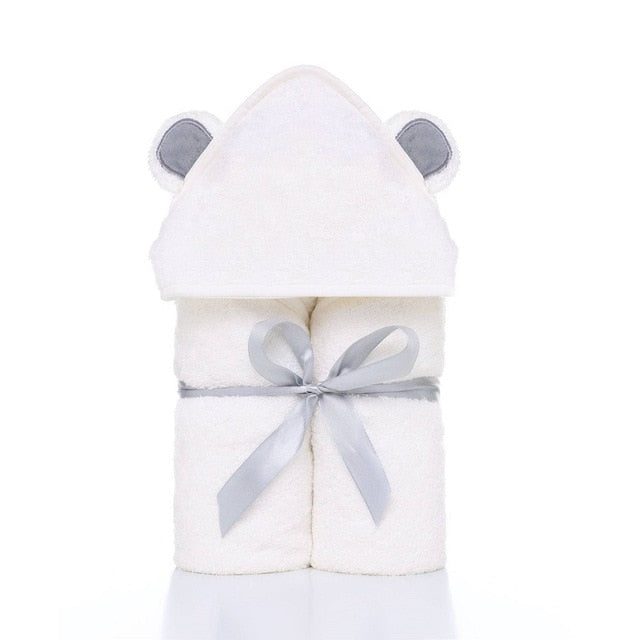 Organic Bamboo Hooded Towel Baby Toddler Little Bear Bath Wrap  Just Kidding Store