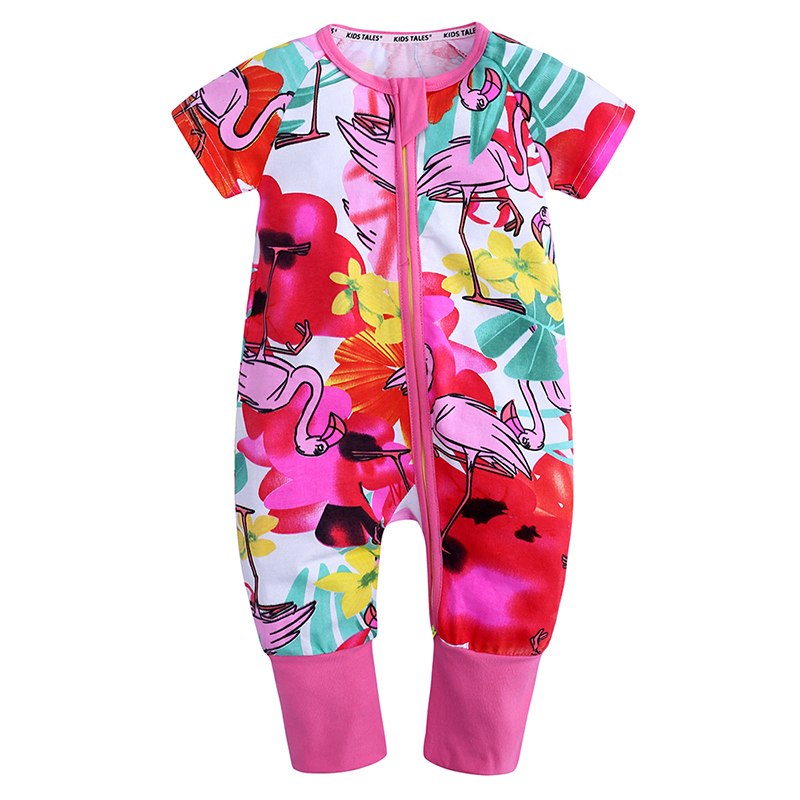 Pink Flamingo Baby Toddler Kids Summer Romper - Just Kidding Store