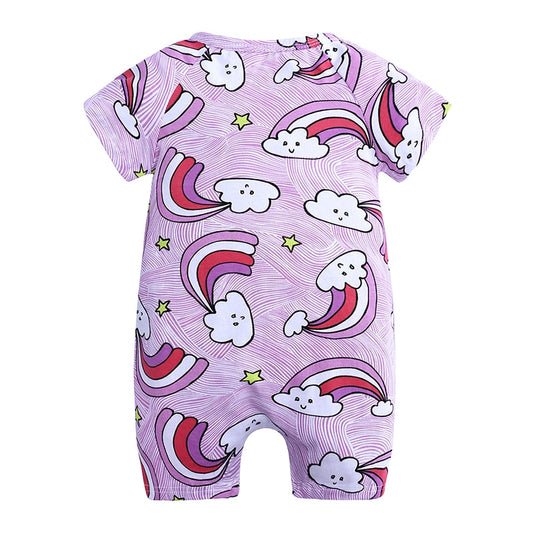 Rainbow Cloud Baby Toddler Kids Summer Romper - Just Kidding Store