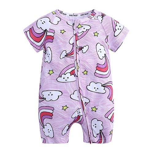 Rainbow Cloud Baby Toddler Kids Summer Romper - Just Kidding Store