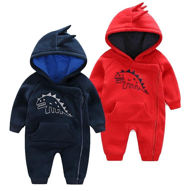 Dinosaur Hooded Baby Toddler Kids Winter Romper Jumpsuit - Just Kidding Store