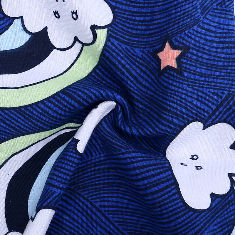 Blue Rainbow Cloud Summer Baby Fashion Romper - Just Kidding Store