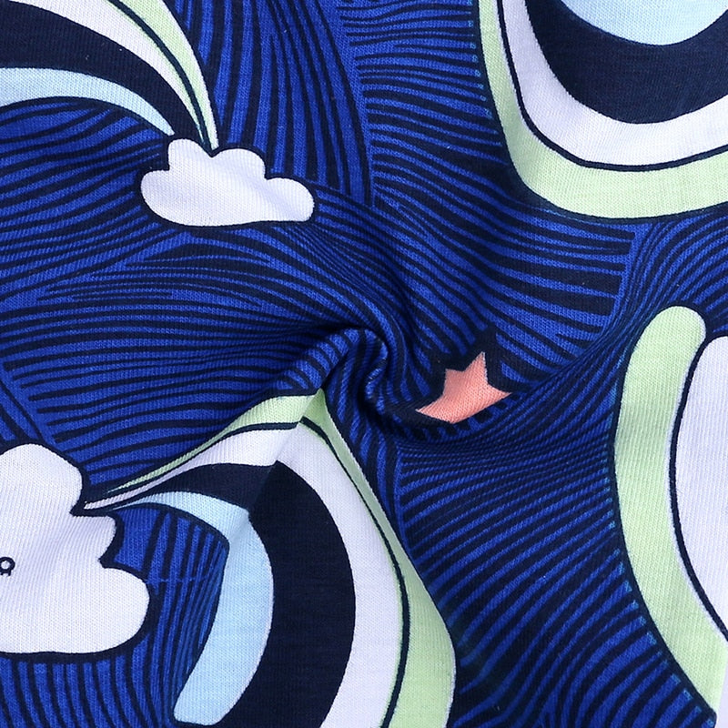 Blue Rainbow Cloud Baby Fashion Trendy Romper - Just Kidding Store