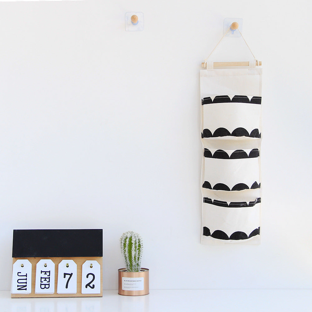 Cotton Linen Hanging Storage Bag 3 Pockets