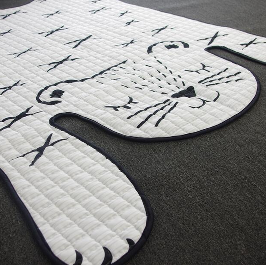White Tiger Mat - Anti Slip Padded Rug - Just Kidding Store