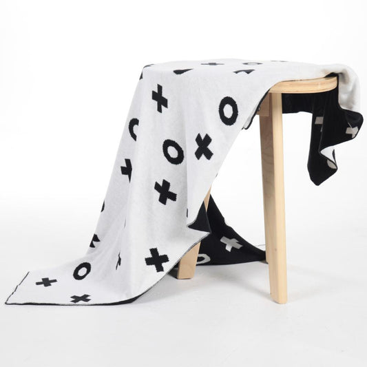 XO Monochrome Cotton Blanket - Just Kidding Store