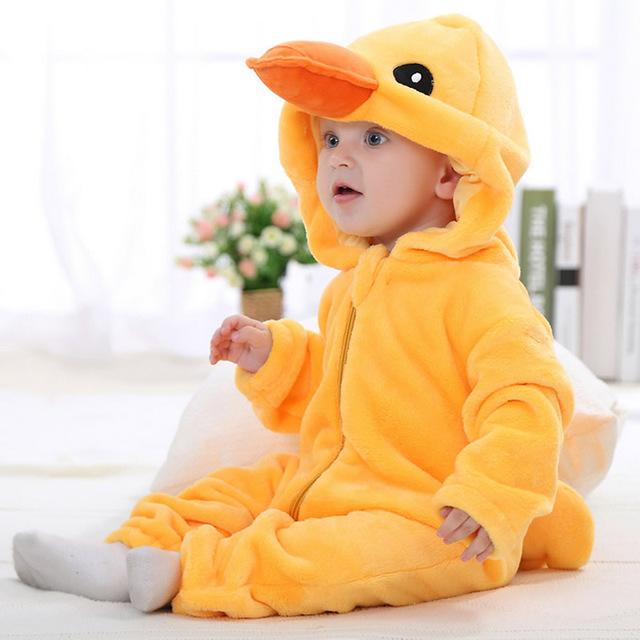 Hooded Flannel Romper Jumpsuit - Little Duck - Just Kidding Store