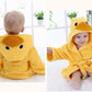 Baby Hooded Animal Cartoon Bathrobe - Yellow Duck - Just Kidding Store