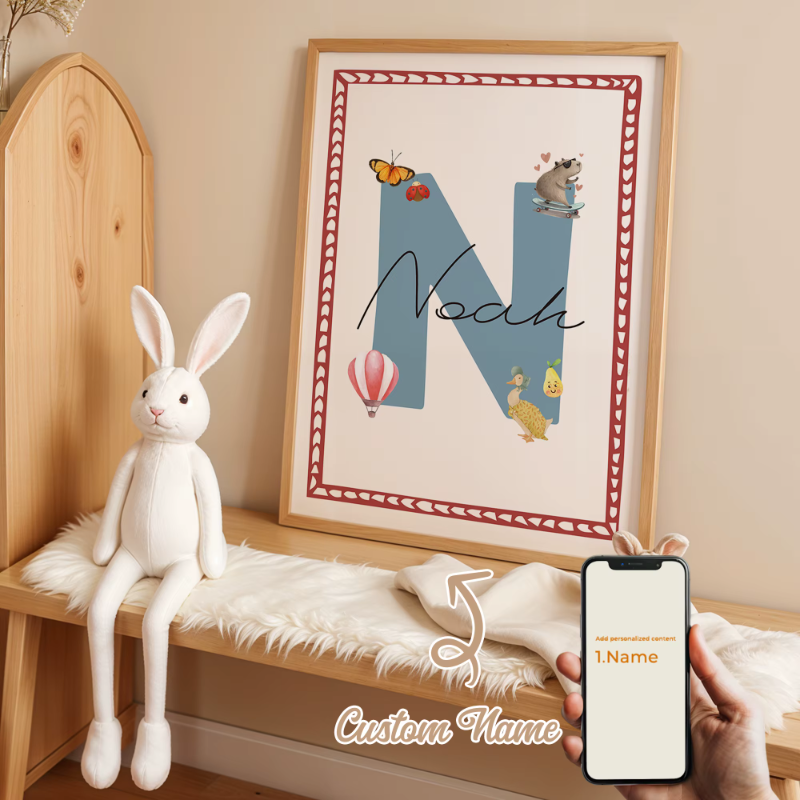 Personalized Custom Name Cartoon Canvas Print