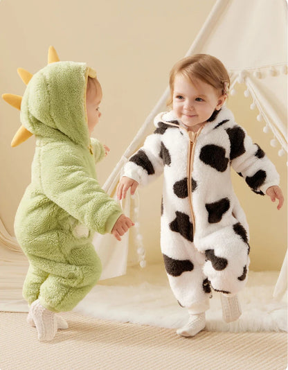 Animal Coral Fleece Jumpsuit