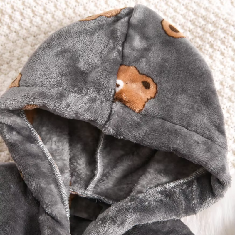 Brown Bear Plush Hooded Robe - Just Kidding Store