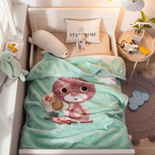 Coral Fleece Blanket - 2 Layers Bedspread