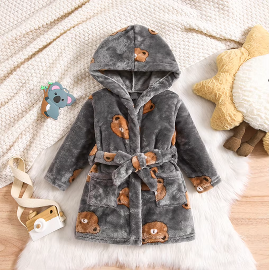 Brown Bear Plush Hooded Robe - Just Kidding Store