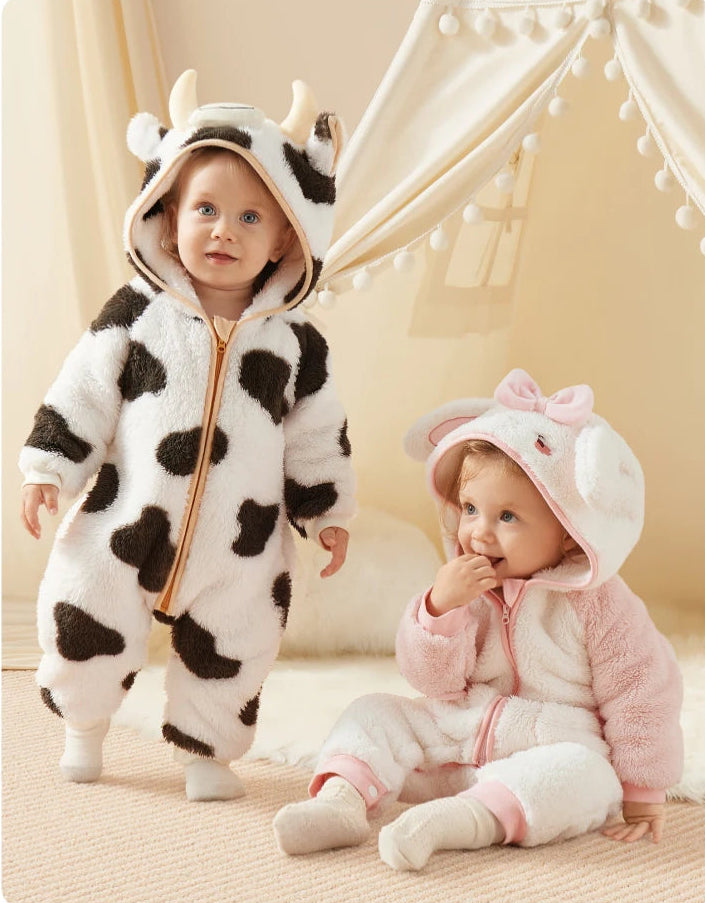 Animal Coral Fleece Jumpsuit