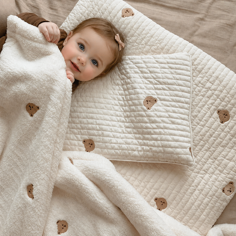 Embroidered Polar Fleece Baby Children Blanket - Just Kidding Store