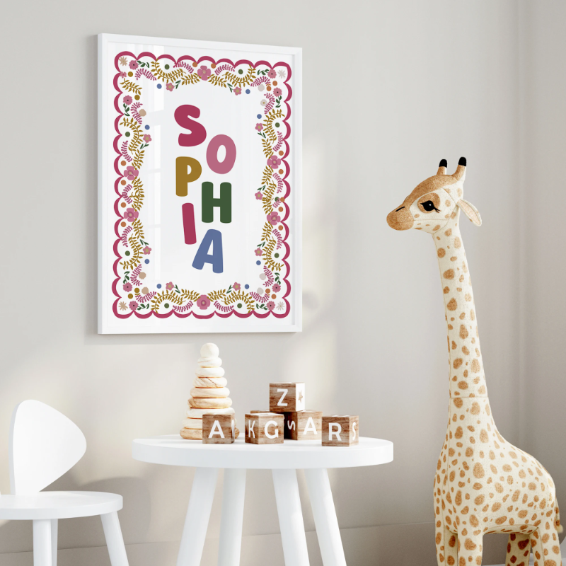 Personalized Custom Name Cartoon Canvas Print