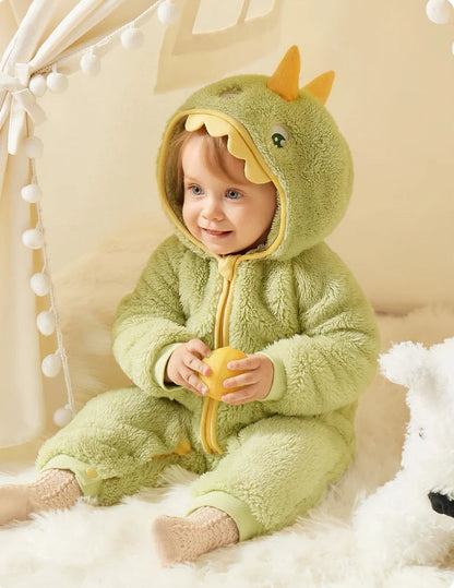 Animal Coral Fleece Jumpsuit