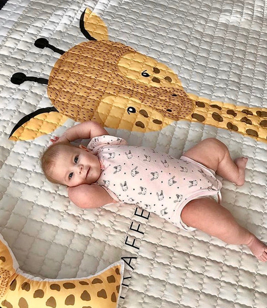 Oversized Play Mat - Quilted Anti Skid Carpet - Giraffe