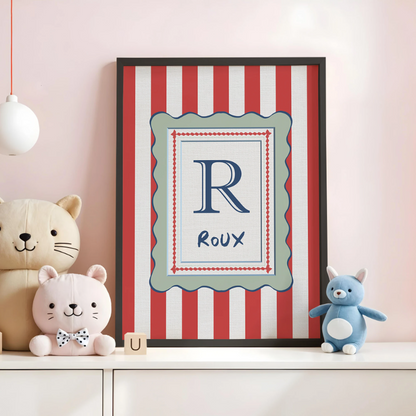 Personalized Custom Name Cartoon Canvas Print