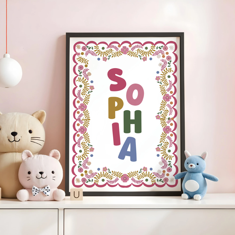 Personalized Custom Name Cartoon Canvas Print