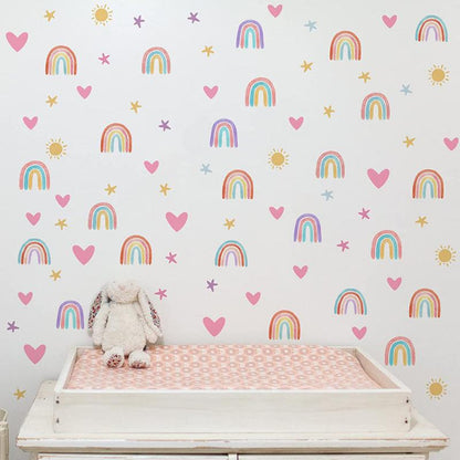 Rainbow Hearts Wall Decals - Just Kidding Store