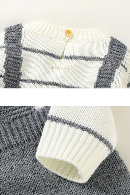 Long Sleeve Knitted Romper - Infant Jumpsuit - Just Kidding Store